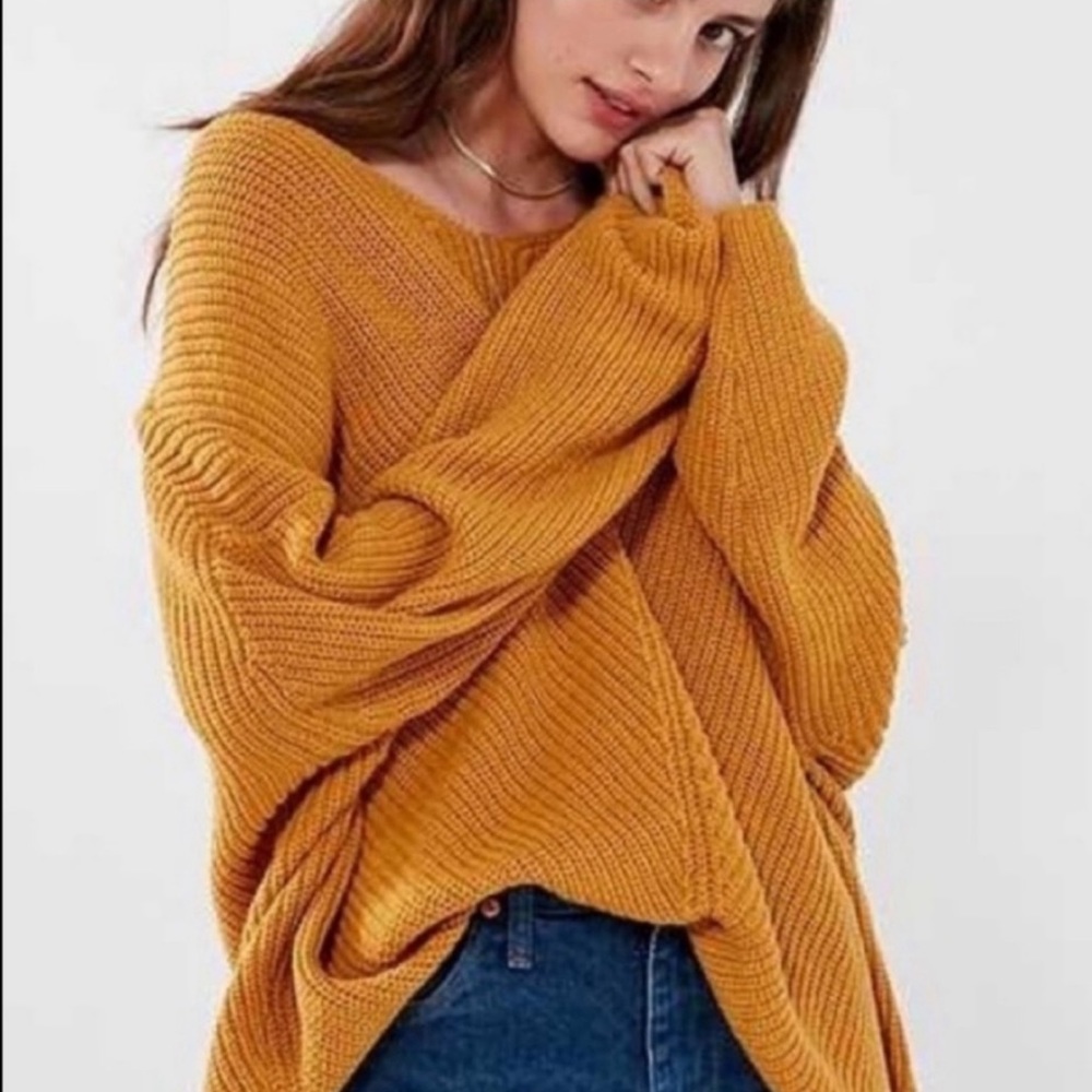 Urban Outfitters Mustard Knit Oversized Sweater